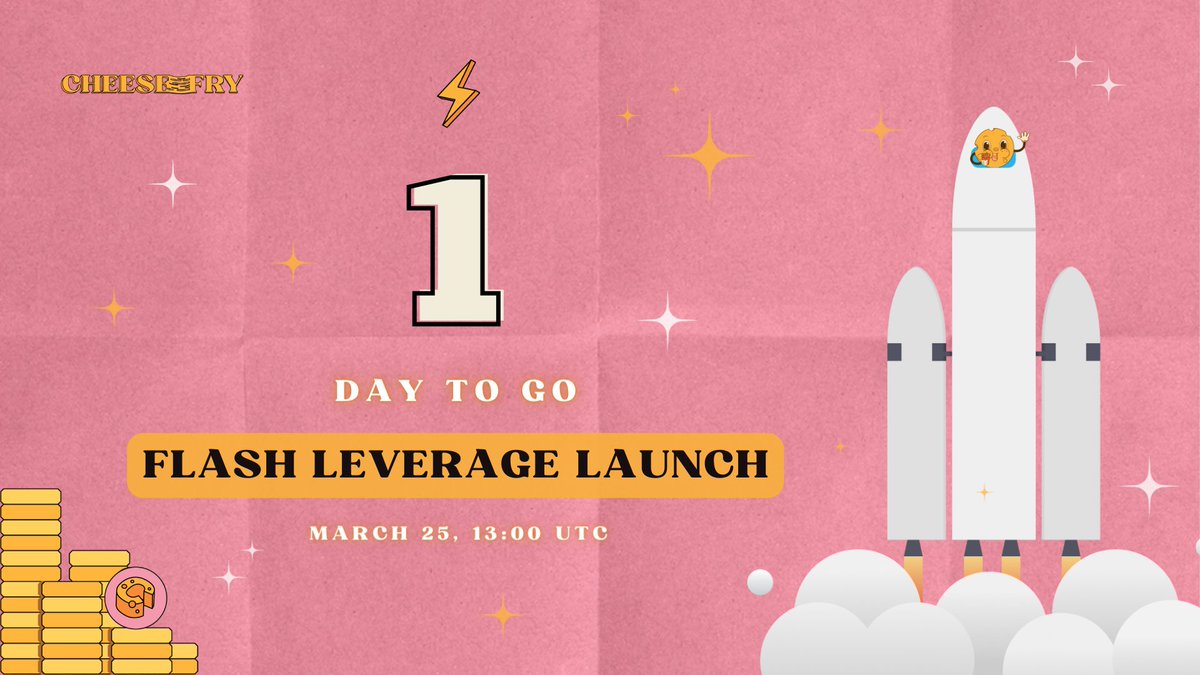 🚀T-1 day before #CHFRY launches its very 1st #flashloan powered app that supports fully #decentralized &amp; most affordable #leverage trading experience!

#FlashLeverage really is the ultimate leverage trading tool that you can brag about🔥

#ALTSEASON #Crypto #Trading #DeFiProject