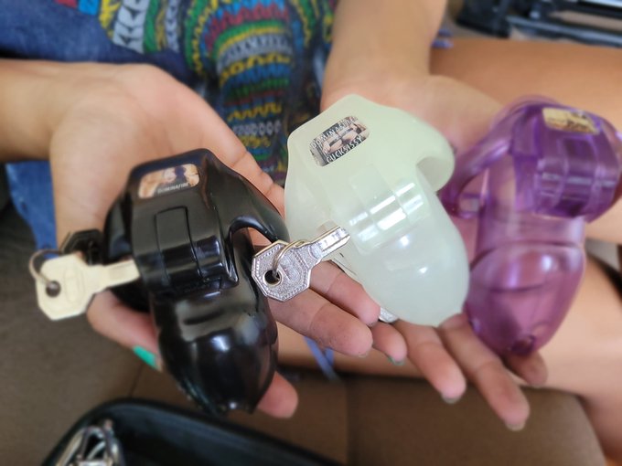 1 pic. My chastity cage collection. From rubber, plastic or steel cages. What's your bet? Comment below