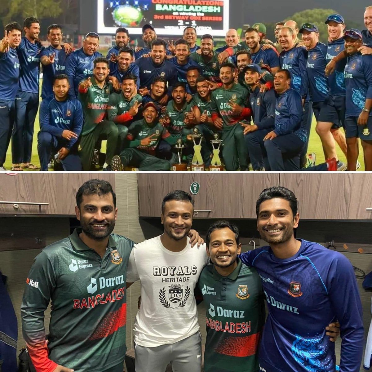 I can’t express the feelings in words. This is special for me both as a player &amp; captain. A special for Bangladesh cricket. 
The dedication &amp; ambition was clear before we reached South Africa &amp;  Alhamdulillah we’ve achieved it. So proud of this unit and others who are back home.