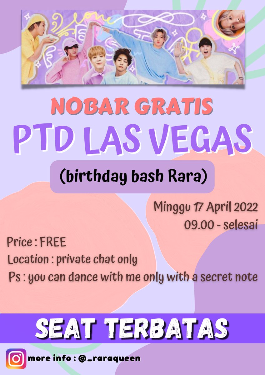 NOBAR PTD LAS VEGAS GRATIS GALAXY , BEKASI . Yang mau join langsung DM . Bantu RT yah💜💜 #bts #army #nobarptd