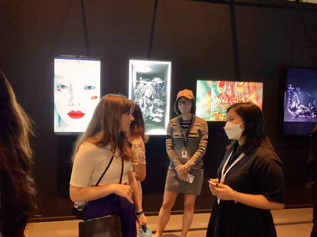 artadvanceofcl's tweet photo. This month ArtAdvance went to Art Dubai 2022! We met participating gallery representatives and artists as we discussed potential partnerships and collaborations. Lots of fun! @artdubai @NFTAsiaOfficial https://t.co/uZGKna2mhz
