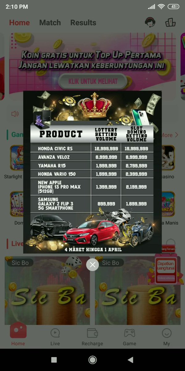 hidayat02_arif's tweet photo. Jika Anda ingin memenangkan Mobil, Motor, dan Gadget, jadilah anggota kami sekarang! Anda dapat menang juga memenangkan lebih banyak hadiah besar jika Anda mengunduh aplikasi kami sekarang 💸🤑
👉https://t.co/NefbZfXJzv
#Indonesia #Malaysian https://t.co/fJXSXIjRwh