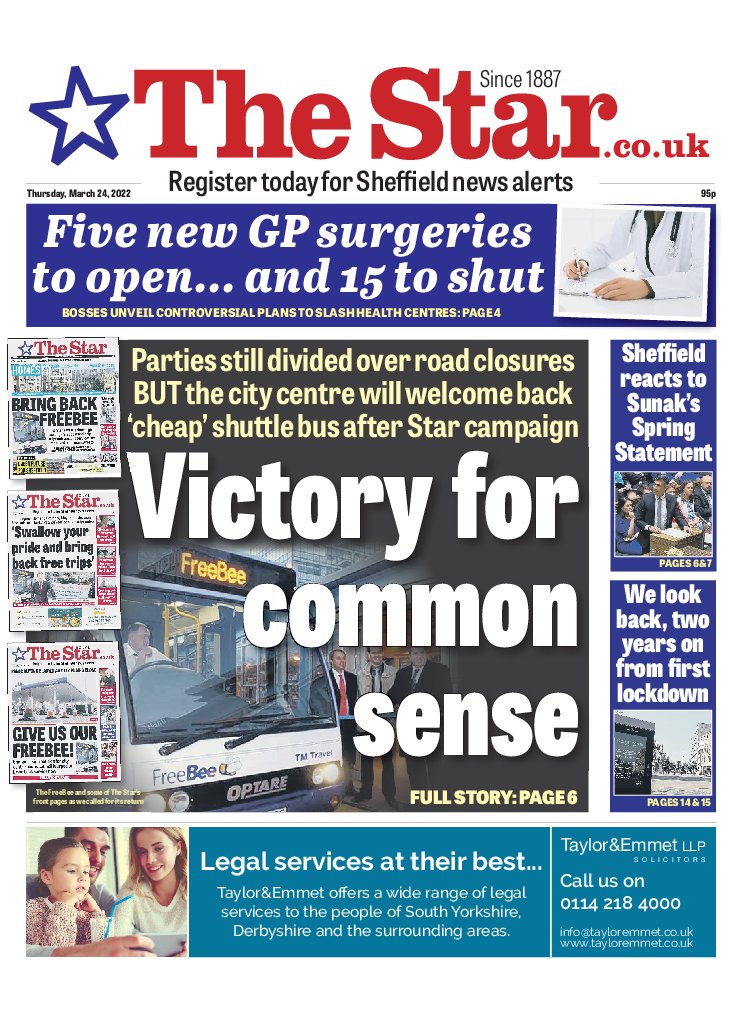 Quite the mixed bag today, fantastic news that a cheap shuttle bus will ease accessibility in town. Not so good that 15 GP surgeries could be replaced with just 5. Very interested to hear doctors'opinions on that. Today's @SheffieldStar ...