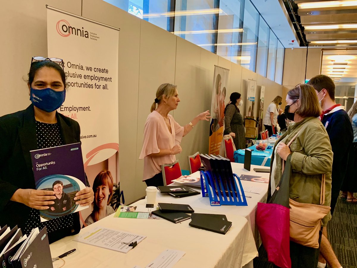 OmniaInclusive's tweet photo. Our team had a great time meeting everyone today at the Northern Sydney Expo for People with a (dis)Ability! Learn more about how we can assist you with gaining vital skills &amp; securing a meaningful, long-term career at: https://t.co/88VyMXp9VG https://t.co/ZM4nu9wdKm