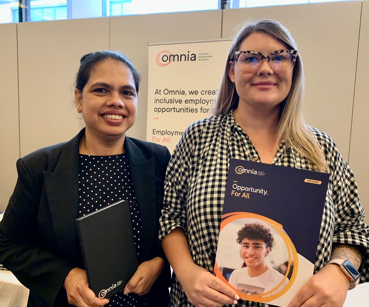 OmniaInclusive's tweet photo. Our team had a great time meeting everyone today at the Northern Sydney Expo for People with a (dis)Ability! Learn more about how we can assist you with gaining vital skills &amp; securing a meaningful, long-term career at: https://t.co/88VyMXp9VG https://t.co/ZM4nu9wdKm