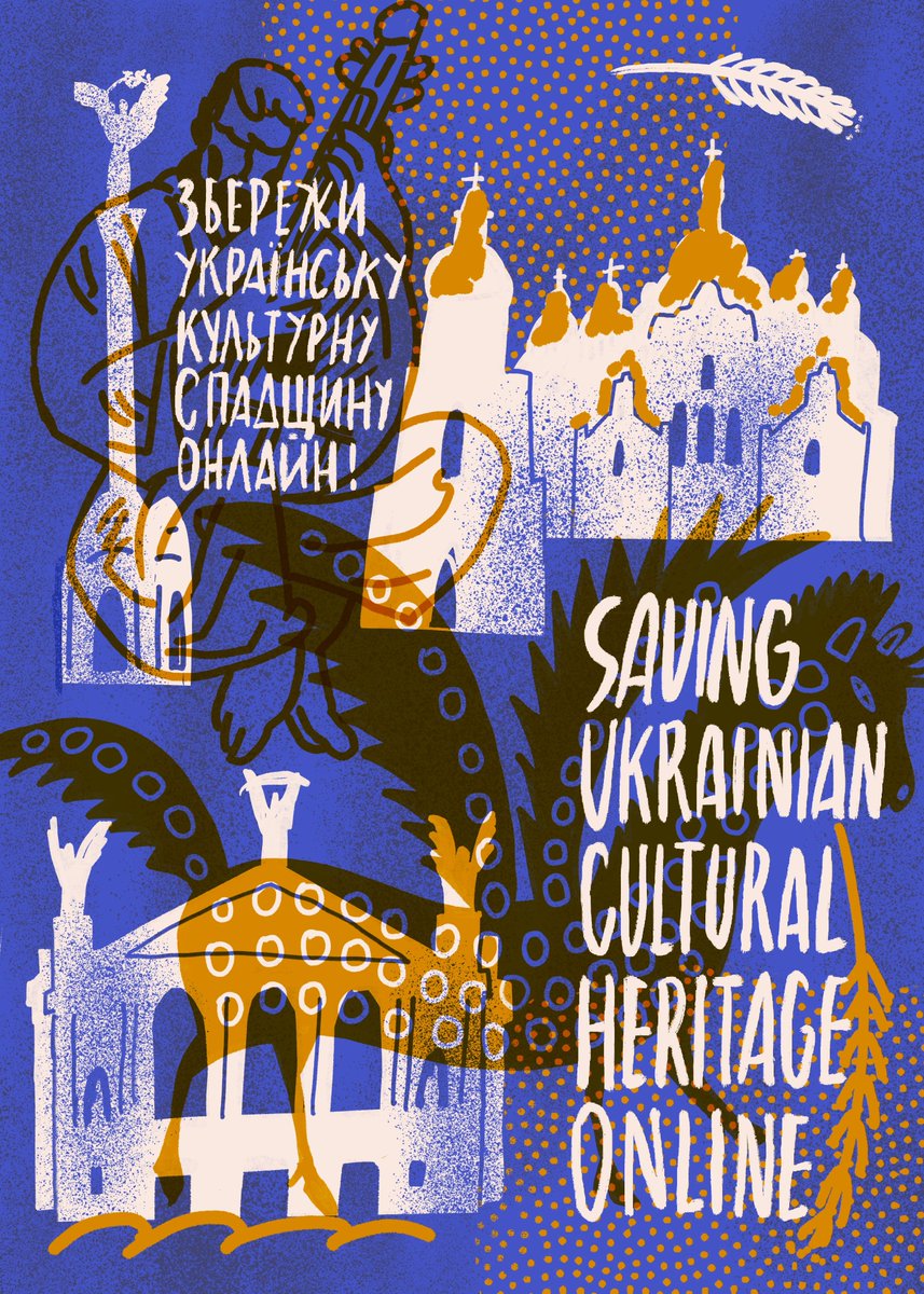 FID_Ost's tweet photo. Saving Ukrainian Cultural Heritage Online - das macht SUCHO. Auch Kolleg*innen vom @FID_Ost und der @bsb_muenchen sind dabei.
Wer mithelfen möchte, findet alle Infos auf https://t.co/lNUKiNVzAA!
Das Plakat designte der ukrainische Künstler Vlad Kholodnyi extra für SUCHO. https://t.co/pEeGWNInM9