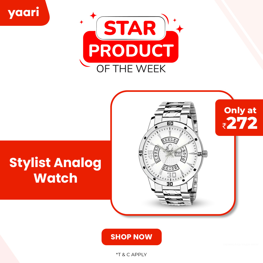 A watch doesn't just tell time. It tells your style. 
Get this extremely stylish and trendy wrist watch. Shop Now on Yaari!

 #YaariApp #ShoppingApp #OnlineShopping #Watch
#StylishWatch #YaariProduct #ShopNow #MensWatch