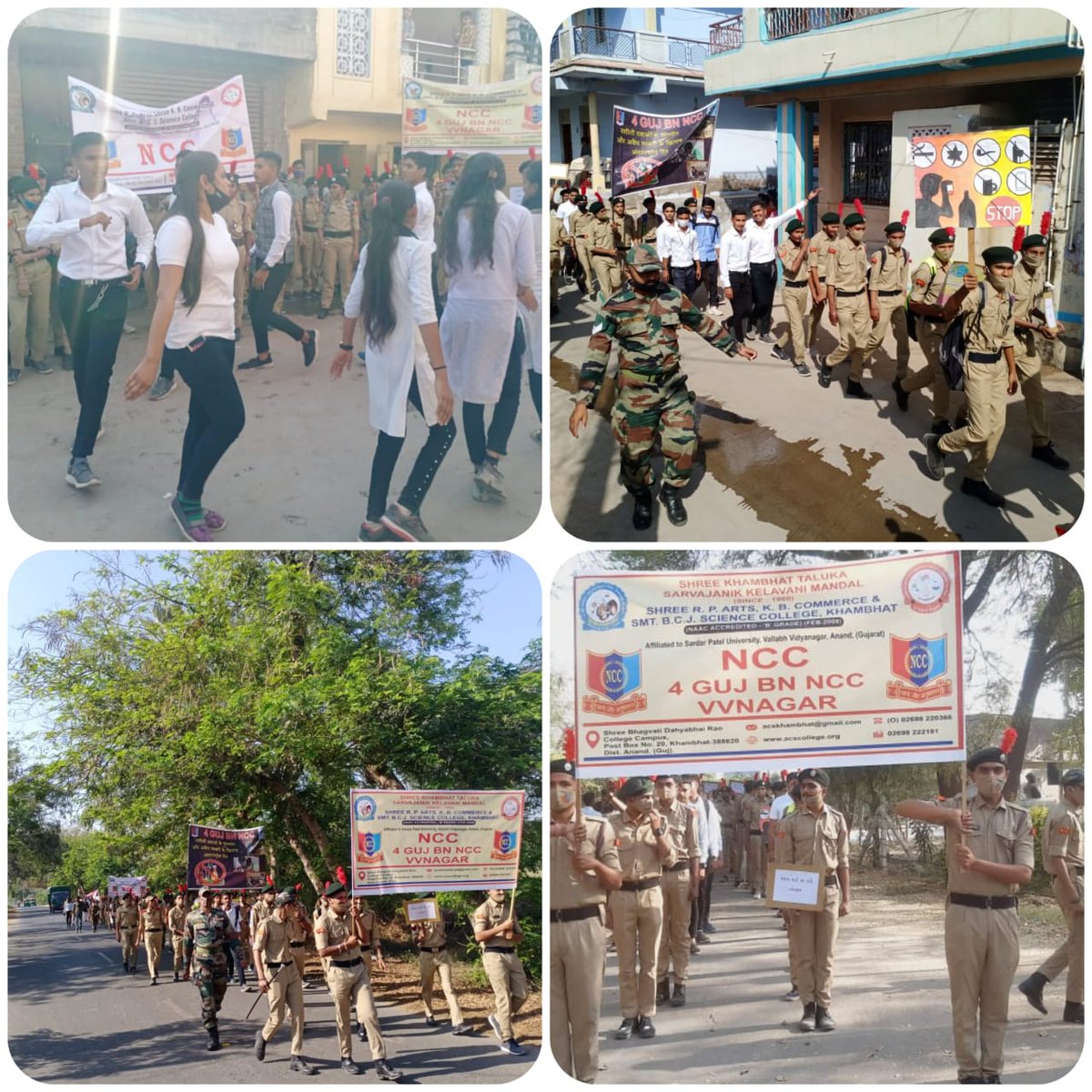 NCC_Dte_Gujarat's tweet photo. #NCCGUJARAT
Cadets  of 4 Guj Bn NCC, V V Nagar Gp carried out awareness rally to thwart the evil influence of narcotics and also spread  awareness on importance of  booster dose vaccination. 90 Cadets participated.
@HQ_DG_NCC
@DefencePRO_Guj
@GovernorofGuj 
@jitu_vaghani https://t.co/o9H83qNOOi