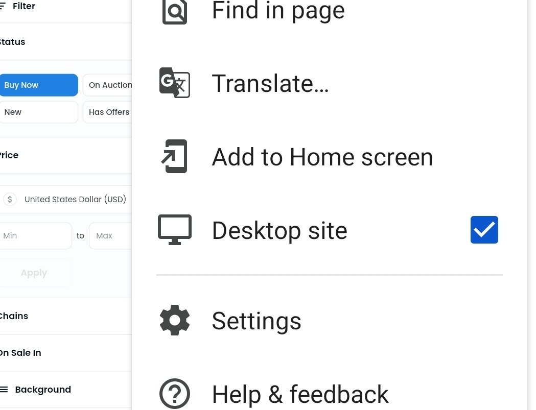 sergmi_eth's tweet image. sΞrGMI.eth's #MEGATIPS
~~~~~~~~~~~~~~~~~~~
You know how on your phone #OpenSea doesn't show you the total # of #nfts in a collection anymore, especially useful for checking how many are listed ("buy now" filter), etc.? Just switch to "desktop site", blamo.

but you knew that.😉