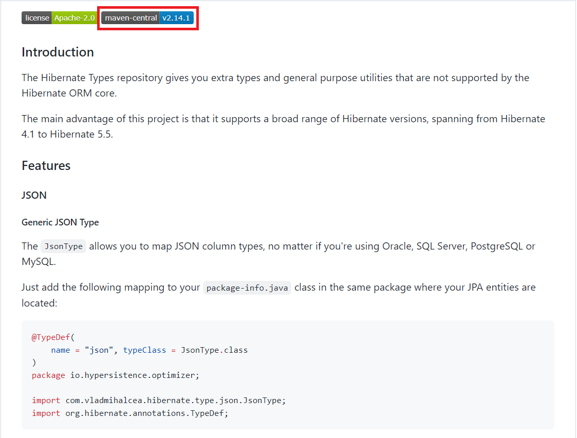 vlad_mihalcea's tweet photo. The 2.14.1 version of the #HibernateTypes framework has been released and provides support for: 

✅ LocalDate[] and LocalDateTime[] array mappings
✅ Support for OffsetDateTime properties when serializing JSON

Enjoy using it and stay tuned for more!

https://t.co/uWHE92V5ey https://t.co/Xx7G3bS1EF