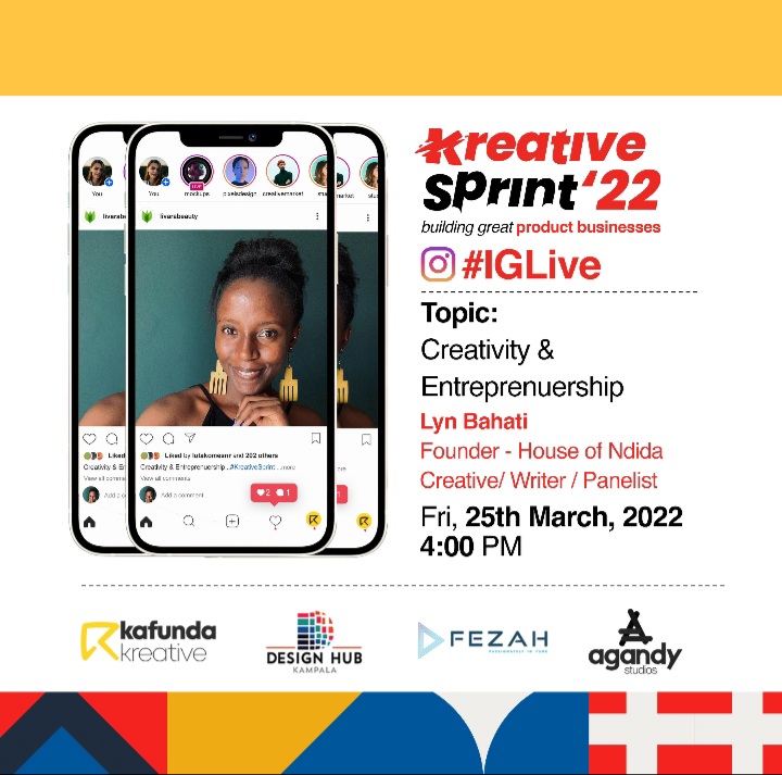 #KreativeSprint22 : We shall be going LIVE on instagram for a  #Konversation with Creative Entreprenuer - Lyn Bahati on Friday 25th at 4pm. Come through #tools #skills #resources #business #creativespaces #event #remotework #gigeconomy #creativeentreprenuer #business #talent