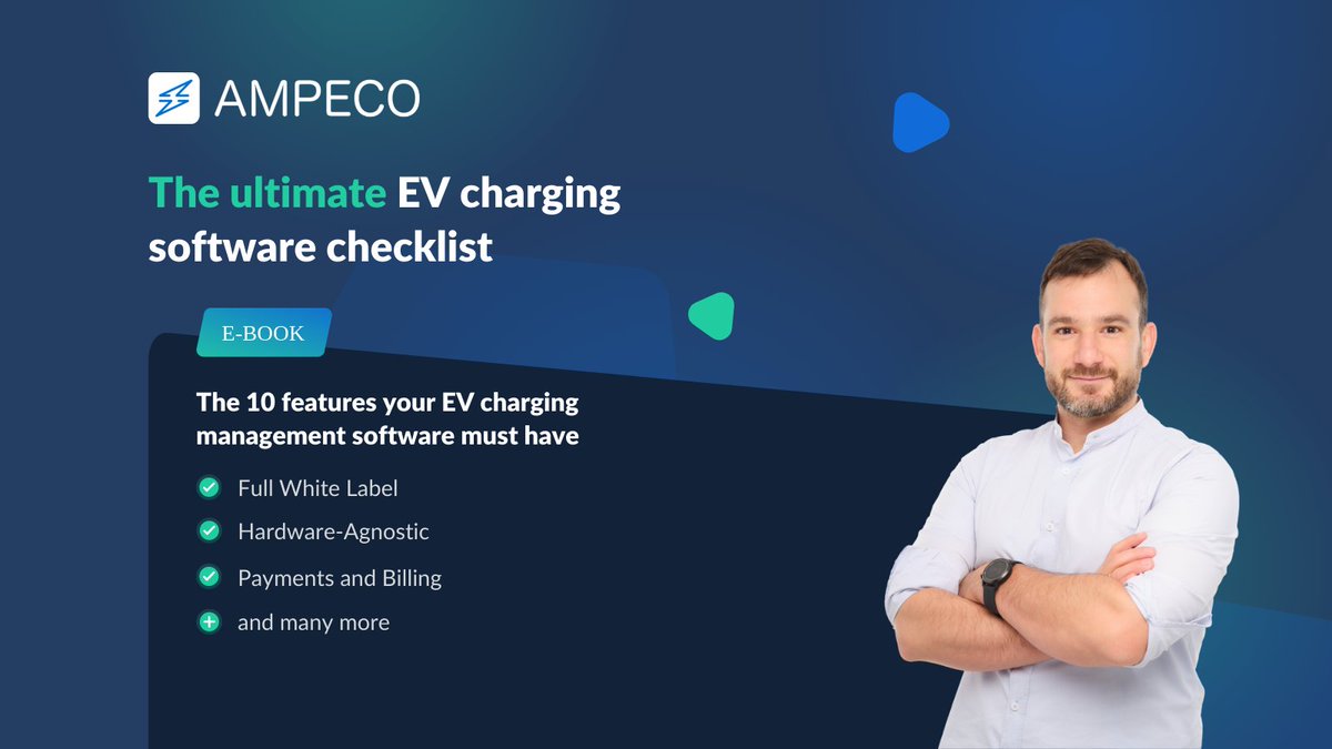 AmpecoGlobal's tweet photo. Which are "The 10 features your EV charging management software must have"? Take a deep look at our New #ebook 📖👉https://t.co/tak9YaxZrn and make sure you choose the right #EVcharging platform that allows you to launch, optimize, and scale your EV charging business now. 🚀 https://t.co/YgWdMJ0BvL