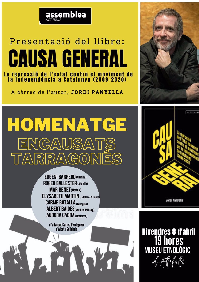 Presentació llibre Causa General, divendres 8 d'abril i homenatge als encausats de la zona