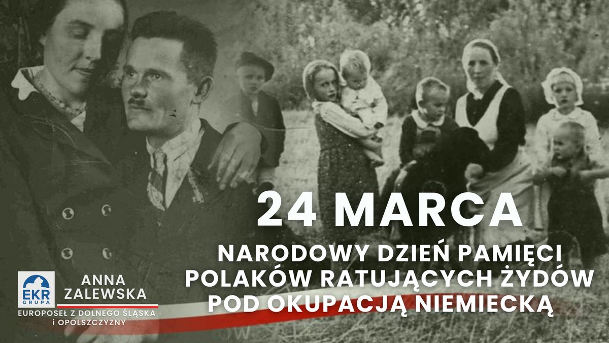 🗓 24 marca obchodzimy Narodowy Dzień Pamięci Polaków ratujących Żydów pod okupacją niemiecką. 🇵🇱

📜 Tego dnia 1944 r. Niemcy rozstrzelali rodzinę Ulmów za udzielenie schronienia dwóm żydowskim rodzinom. 

Pamiętamy! 🇵🇱

#NiemieckaOkupacja #IIWŚ #PolacyRatującyŻydów