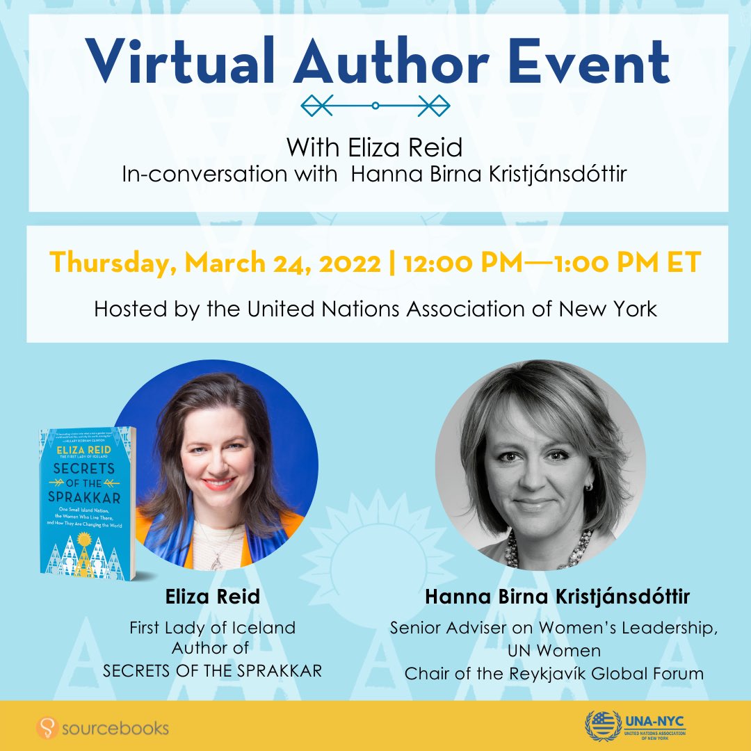 Looking forward to my conversation with Author and First Lady of Iceland, Eliza Reid, today. #SecretsoftheSprakkar