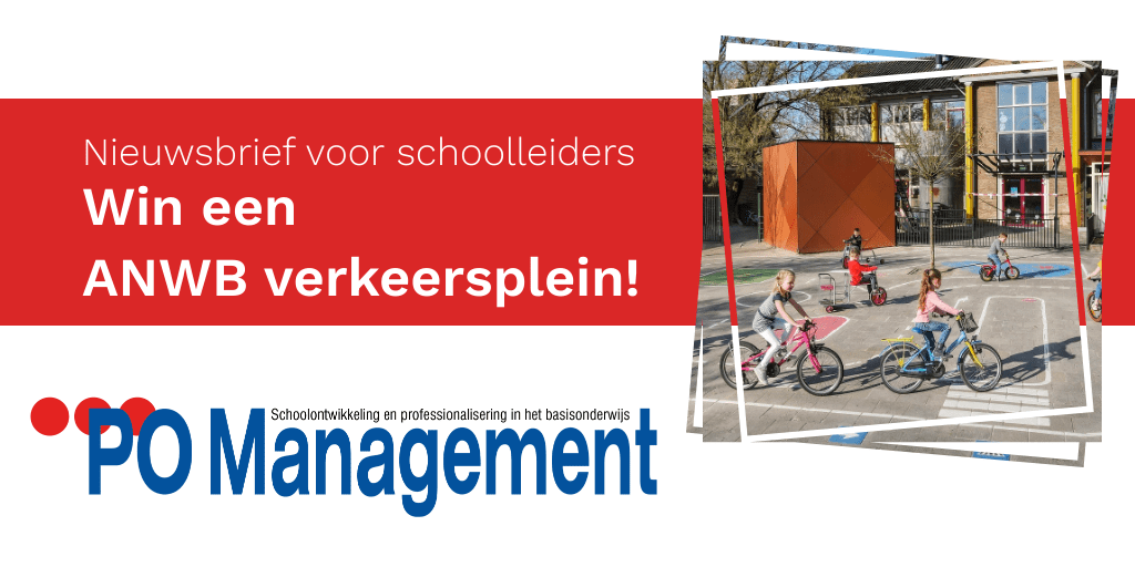 POManagement's tweet photo. PO Management nieuws met o.a. Win een ANWB Verkeersplein! - https://t.co/sfYi0FwO01, infographic referentieniveaus en schoolambities en een interview met Karin Straus (voorzitter AVS). https://t.co/4DQCXyhVua