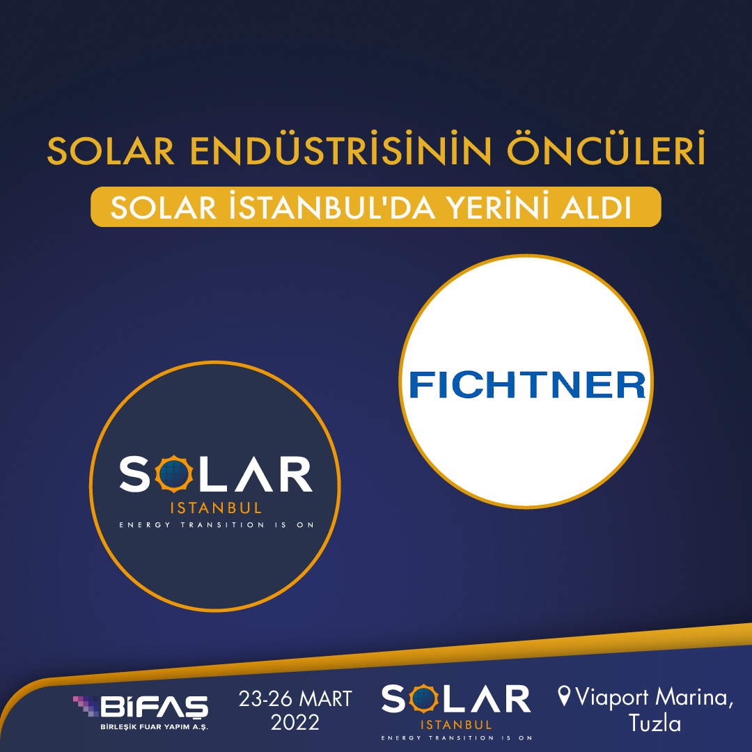 SolarIstanbul's tweet image. BİFAŞ organizatörlüğünde 23-26 Mart 2022 tarihleri arasında gerçekleşecek olan Solar İstanbul’da FICHTNER yerini aldı.
Siz de yerinizi almak için profilimizdeki katılım formunu doldurabilirsiniz.

solaristanbul.com.tr/site/stantli-k…

#solar #solarexpo #fuar #güneşenerjisi