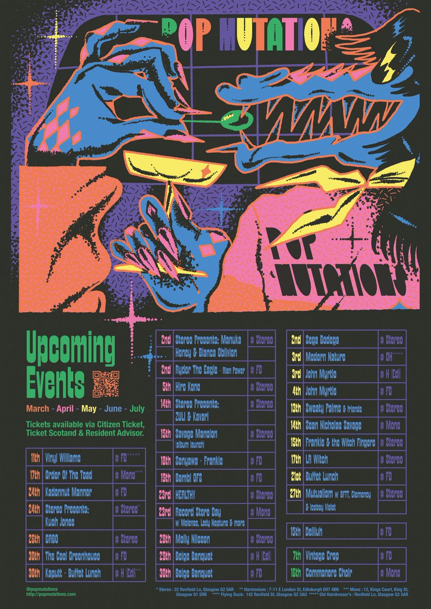 FREAKENDER (@freakenderfest) on Twitter photo psyched to share the <a href="/popmutations/">Pop Mutations</a> spring/summer listings, lots of great PM & Freakender co-pros to look forward to and plenty TBA over the next few months
Tickets at musicglue.com/freakender, popmutations.com, Citizen Ticket and Tickets Scotland ***links in bio*** psyched to share the <a href="/popmutations/">Pop Mutations</a> spring/summer listings, lots of great PM & Freakender co-pros to look forward to and plenty TBA over the next few months
Tickets at musicglue.com/freakender, popmutations.com, Citizen Ticket and Tickets Scotland ***links in bio***