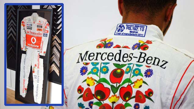CF_Framing's tweet photo. An exciting start to the #F1 season and another reminder that we framed @LewisHamilton’s actual racing suite from the days when he drove for #McLaren. The floral suit was designed by #HugoBoss and here’s Lewis wearing it.

For more information https://t.co/lmsbVckJA4 https://t.co/9odtcb4YBf