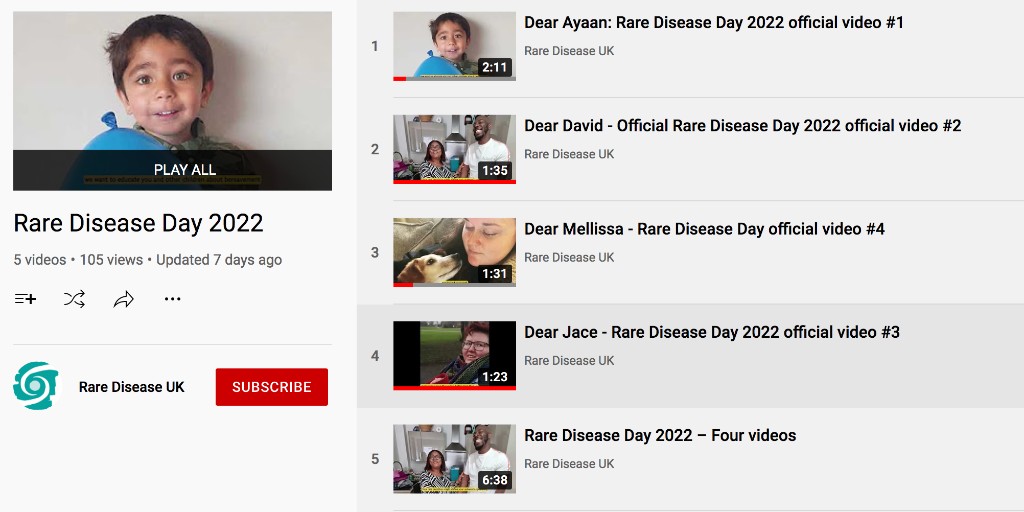 rarediseaseuk's tweet image. Our #RareDiseaseDay2022 videos are available to watch anytime on our youtube channel! Head on over to watch them all now, we've even created a video that plays through each one back to back. ow.ly/Pc7r50Ih48R

#RareDiseaseDay #RareIsMany #RareIsStrong #RareIsProud.