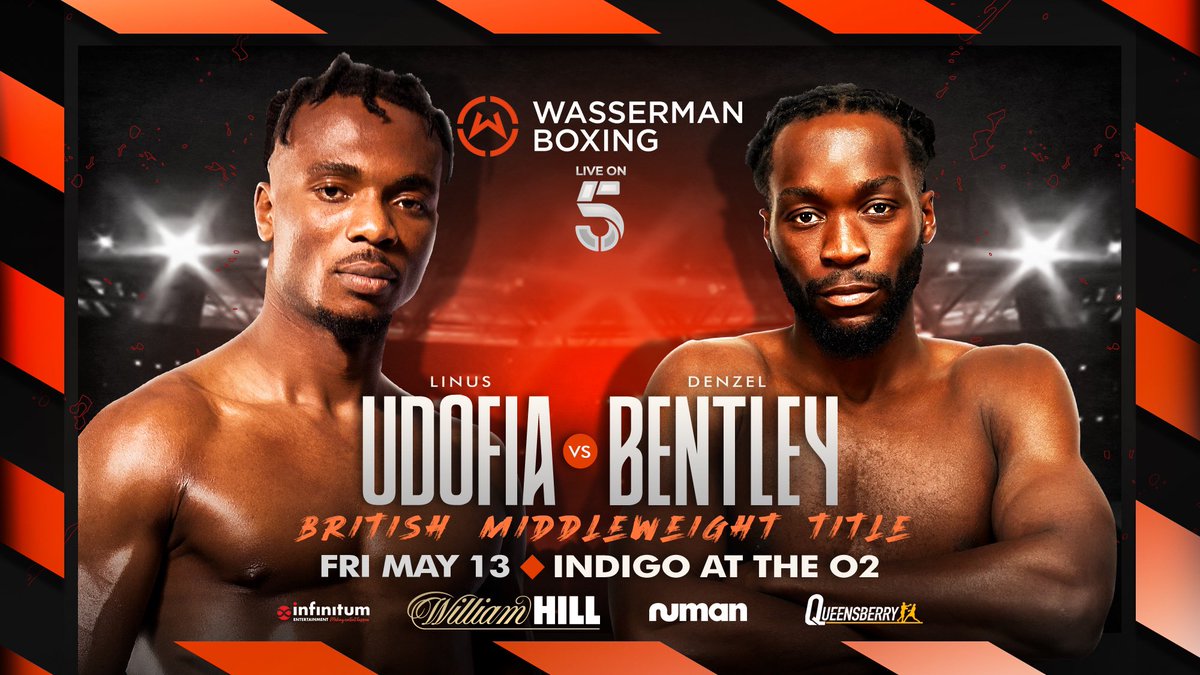 WassermanBoxing's tweet photo. 🚨 𝐀𝐍𝐍𝐎𝐔𝐍𝐂𝐈𝐍𝐆: Wasserman Boxing LIVE on @channel5_tv 🚨
@joshpbk is BACK while @UdofiaLinus takes on @2Sharp_d for the British Middleweight Title 🇬🇧🔥
There’s also @HarlemEubank v Sean Dodd and @brad_pauls British Title eliminator, Fri May 13, Indigo at the O2 💥 https://t.co/00f4G8Lb9Z