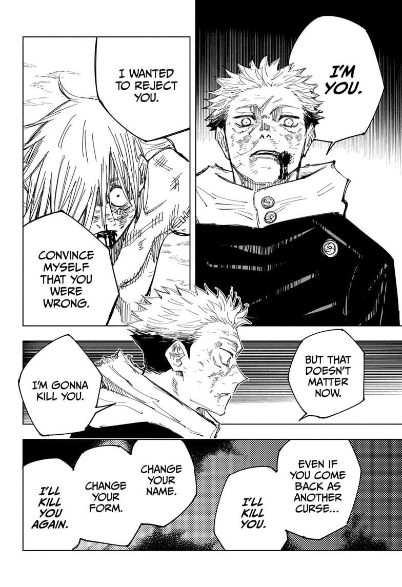 Shinzu_Z's tweet photo. @TheBrokenRonin For me it's Chapter 132. Yuji in this page is so badass, it's literally gave me chills when he swears these lines to Mahito. https://t.co/ZHocTe0Lgb