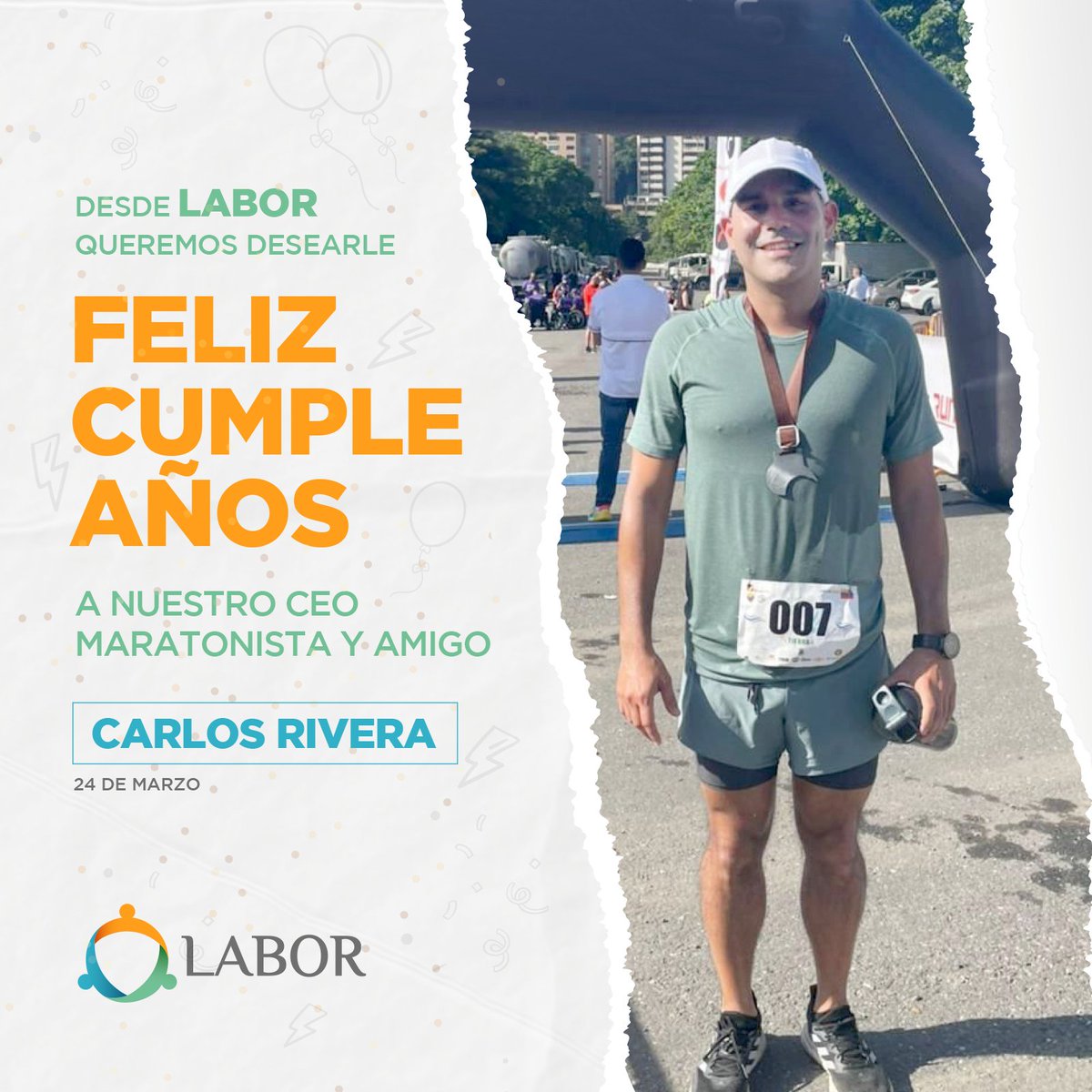 LaborGG's tweet image. Hoy está de Cumpleaños, Carlos Rivera Salazar. Todo el equipo #LaborGG te desea lo mejor. ¡Felicidades!