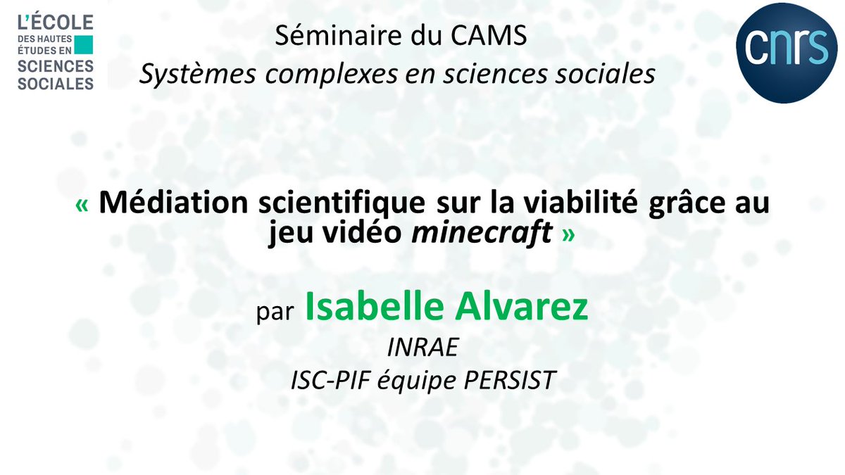 Videodimath's tweet photo. 🔎🖥️ Comment présenter la théorie mathématique de la #viabilité grâce au jeu vidéo #Minecraft ?
Pour le savoir, regardez sur YouTube l'intervention d'Isabelle Alvarez (@INRAE_France @ISCPIF) lors du dernier séminaire du #CAMS_EHESS @EHESS_fr.
👉 https://t.co/pSduETFkjD https://t.co/8VvvjBHPOk