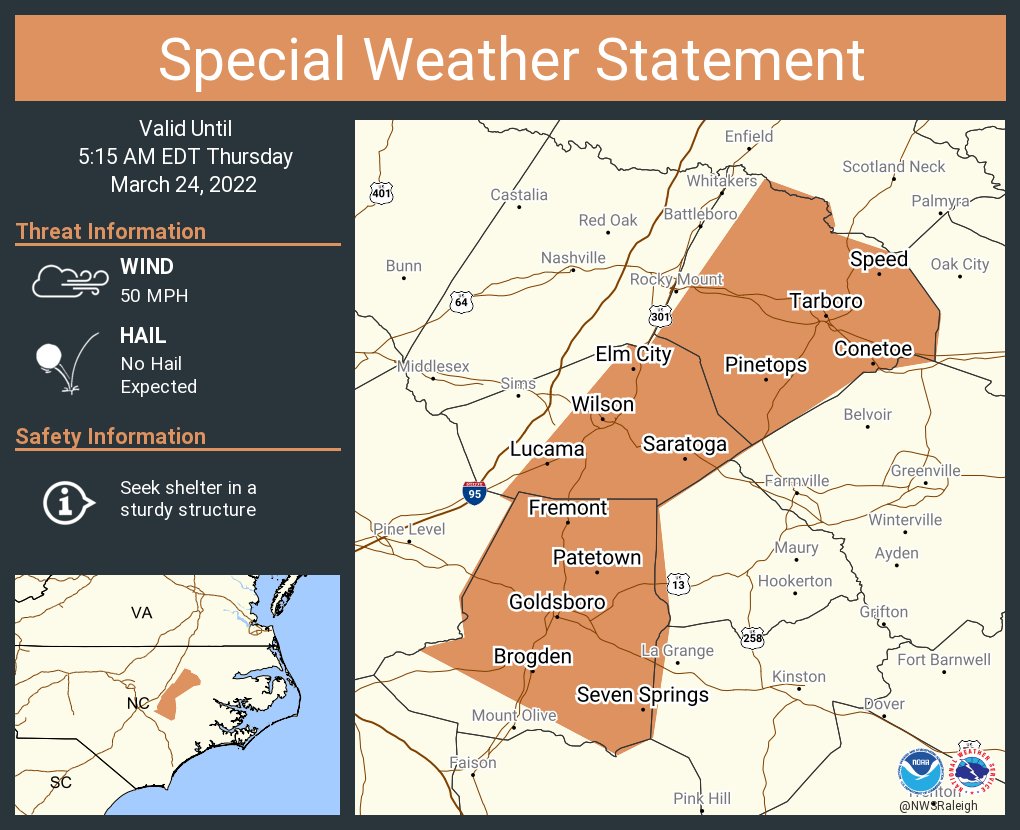 NWS Raleigh on Twitter "A special weather statement has been issued