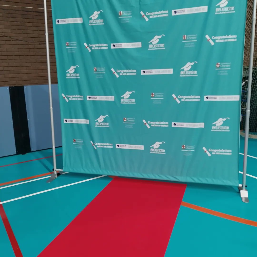 chestercareers's tweet photo. Congratulations to the Faculty of Health and Social Care @uochester graduands graduating today. Enjoy the special day. Whilst you're a Northgate Arena come and speak to us & have your photo taken on the red carpet with our photo cards #GraduateVoice #MyChesterStory @ChesterAlumni https://t.co/s9HTCPL9aD