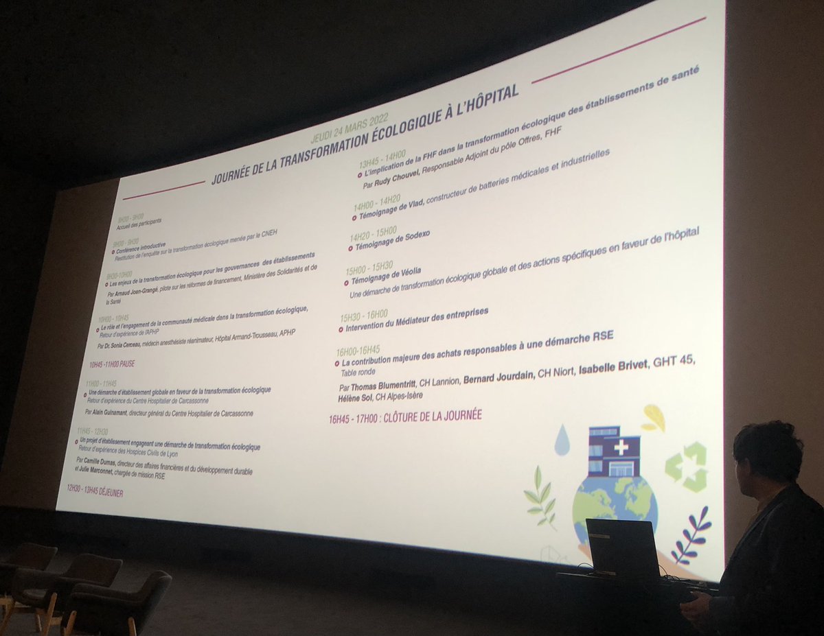 * LIVE * Lancement de la journée de la #transformation #écologique à l’#hopital du <a href="/CNEHfr/">CNEH</a> au cinéma Gaumont d’Alésia à Paris ce matin !