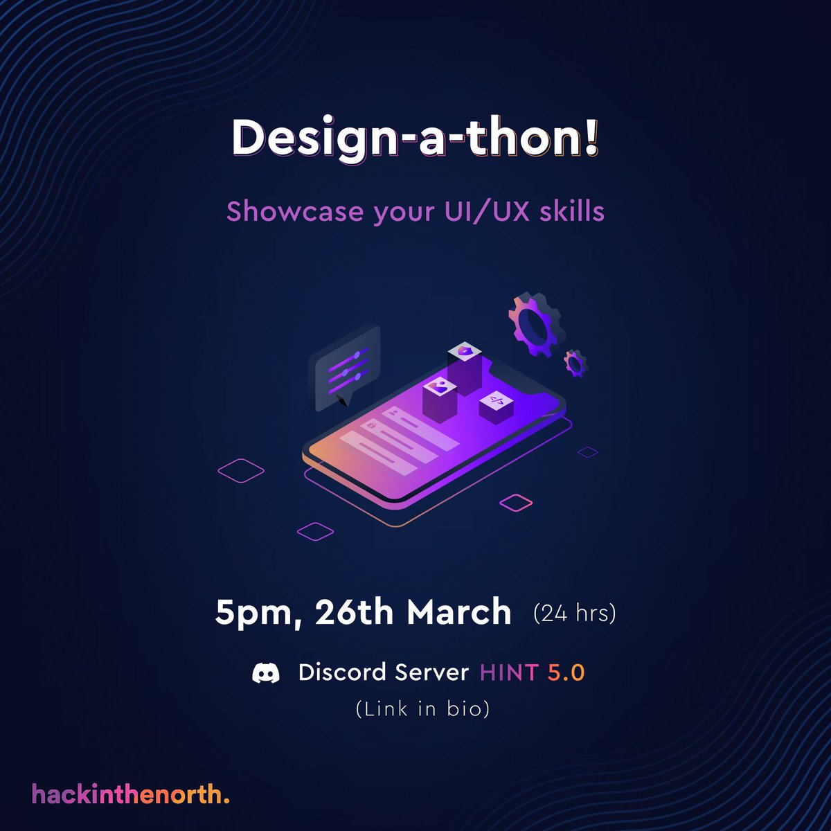 hintIIITA's tweet photo. Hola hackers!
We are sure all of you enjoyed participating in the #bhailang contest. Now to keep up with the excitement, we bring to you a design competition which will be conducted through HINT’s discord server from 5 pm, 26th March to 5 pm,27th March. https://t.co/b5jgpw97KN