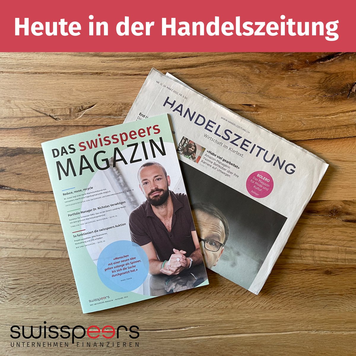swisspeers's tweet photo. Wenn tatkrรคftige Unternehmer:innen auf weitsichtige Investor:innen treffen โย im swisspeers Magazin --> heute in der Handelszeitung
#erfolgsgeschichten #peercapital #directlending #kmu #investieren #finanzieren https://t.co/X2XYikJpWy