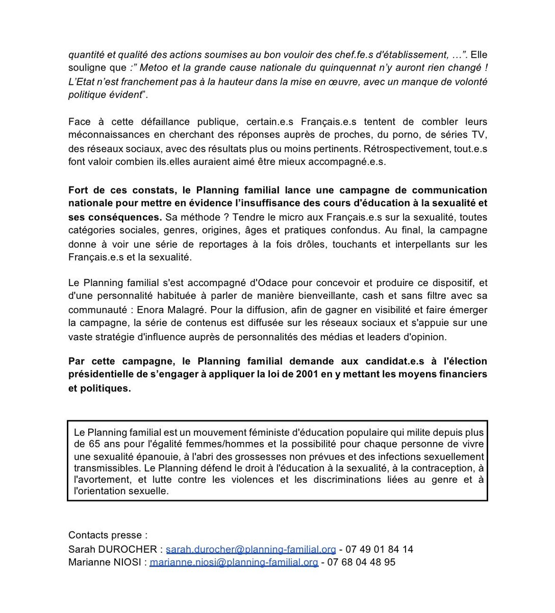 Le Planning familial tweet media