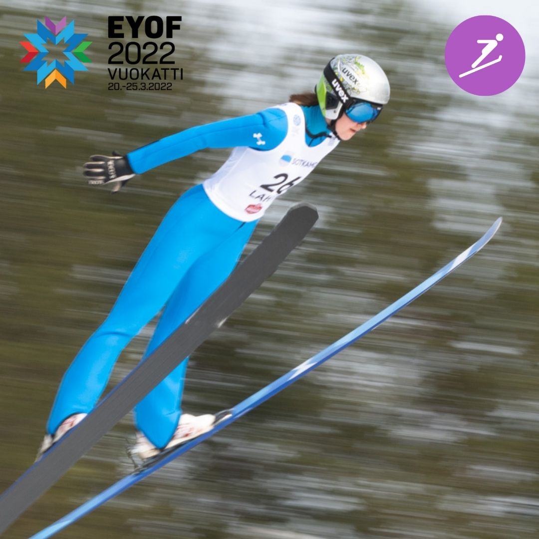 After the first round of Girls Ski Jumping, here’s the top 3:
1⃣Nika Prevc (SLO)
2⃣Nora Midtsundstad (NOR)
3⃣Julia Muehlbacher (AUT)
#EYOFVuokatti2022 #EYOF #EOC #InspiringSportInEurope #ReadyToShine #lahti
