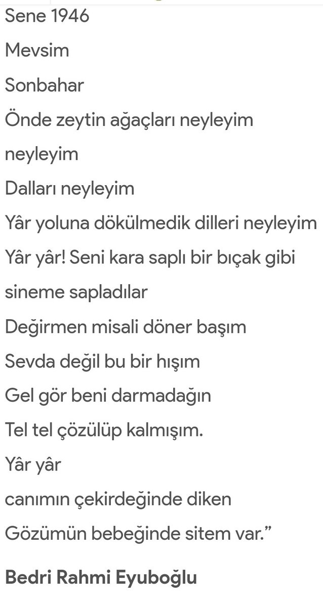 Bedri Rahmi Eyüboğlu'na saygı ve sevgiyle...

#ZeytinimeDokunma 
#ZeytinİçinAdalet
#AmirallereBeraat