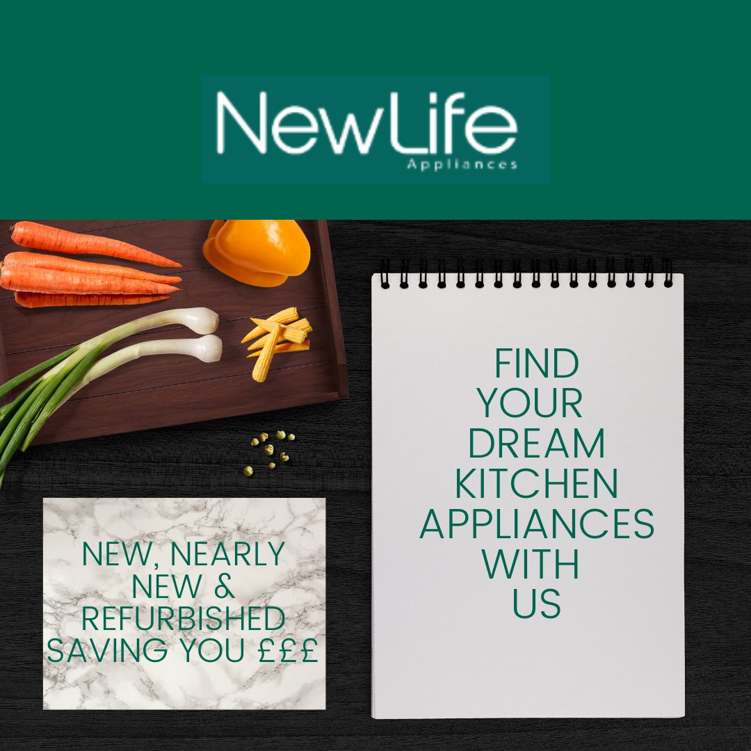 Find your dream kitchen appliances with us.

New, Nearly New and Refurbished appliances to suit all tastes and budgets.

Save £££ today!

#newlifeappliances #kitchen