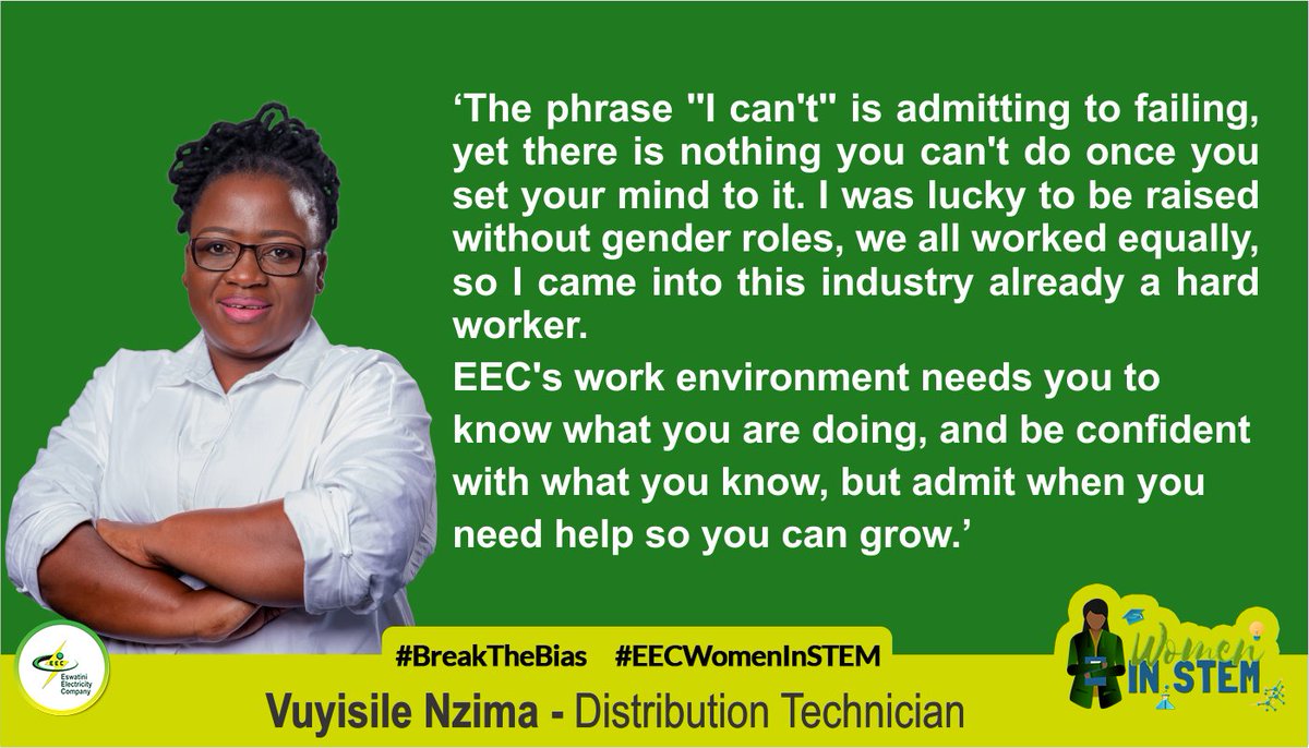 EecEswatini's tweet photo. #EECWomenInSTEM lending their voices to #BreakTheBias in the workplace and our communities beyond International Women's Day. https://t.co/fVvesGzjAp