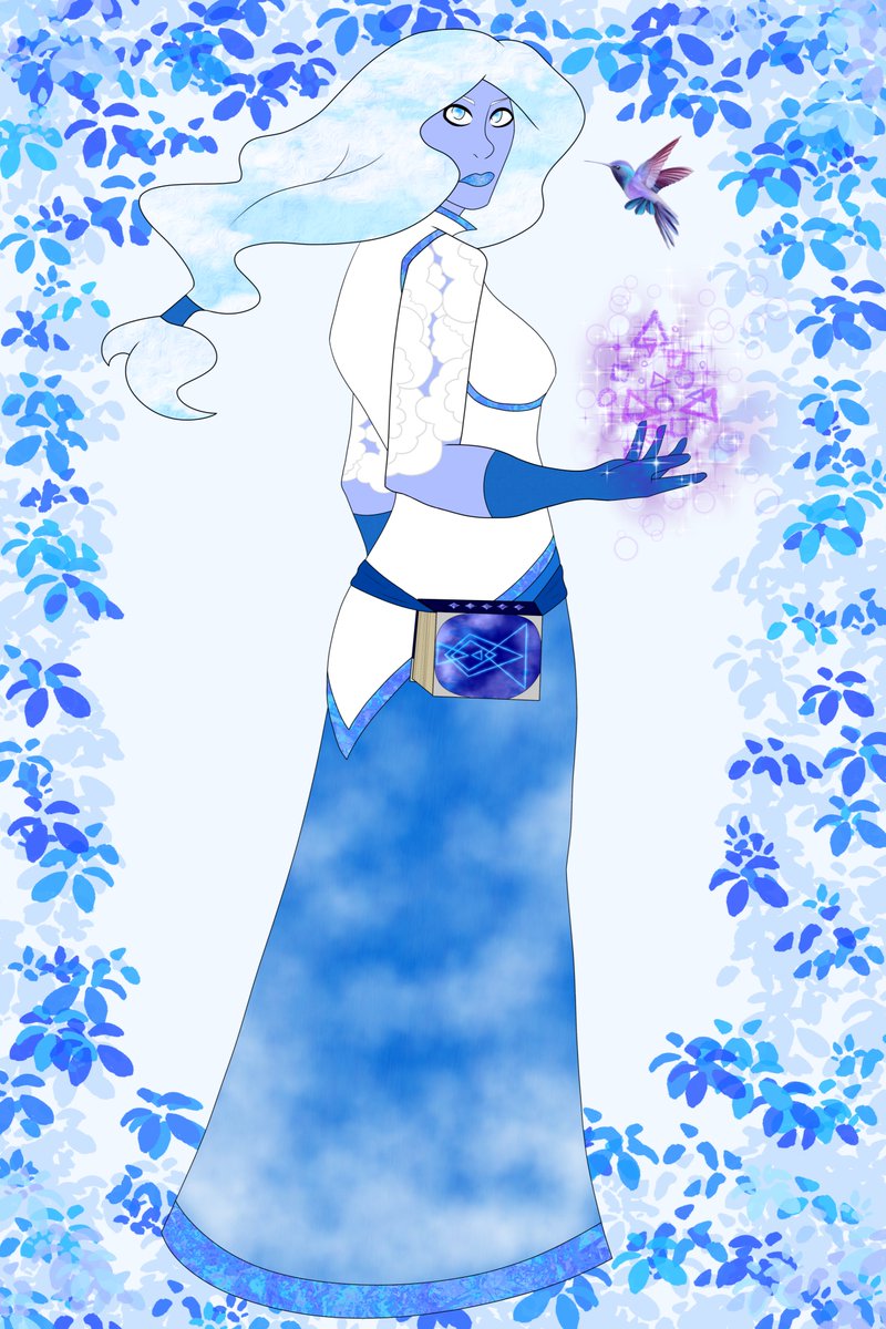 aReallyGayFish's tweet photo. my air genasi #dunamancy wizard⏱️she was summoned by her gay dads who are also chronurgy wizards! her party went to a new timeline, at her parents behest, as their timeline was doomed! she has a brother now! #dnd #genasi #wizard
pose ref @AdorkaStock https://t.co/yo4peXij31