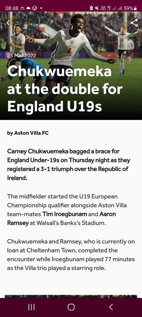 JoshuaLuciano76's tweet photo. What a display by the Villa youth, controlling the midfield well done boys https://t.co/CNUV5vAW1q