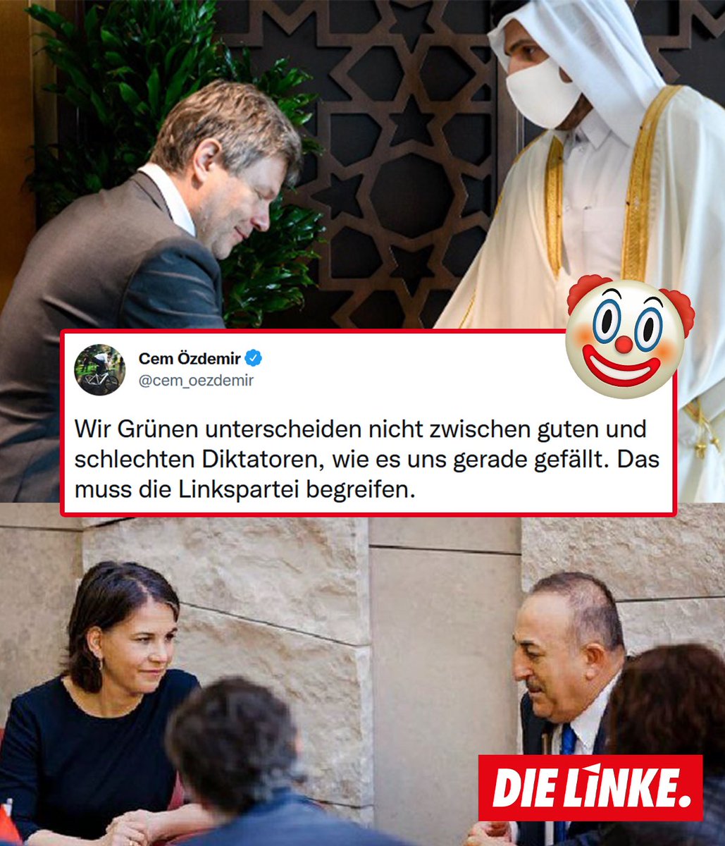 Werteorientierte und feministische Außenpolitik? #Katar

Was wir jetzt wirklich brauchen:

💰100 Mrd. für die Energie- und #Verkehrswende 
💡Verstaatlichung der Energieversorgung
🚆Kostenlosen #ÖPNV
🚘#Tempolimit
🏠Bonusprogramme für Wärmepumpen
🛢Stopp für #Öl &amp; #Gas-Heizungen