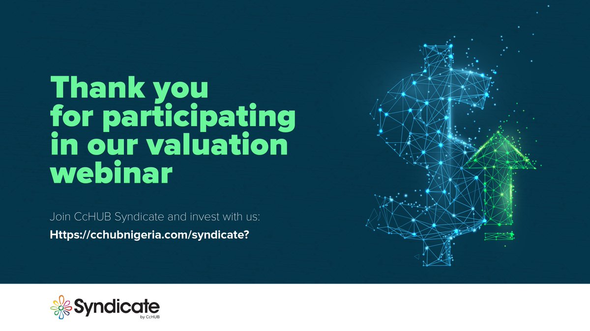 nextgenfund's tweet photo. The #CcHUBSyndicate valuation webinar was a success!

Thank you for your participation and we hope you benefited from it. 

Join CcHUB Syndicate and invest with us: https://t.co/4WaZDgavbt https://t.co/OMsQPSsXvu