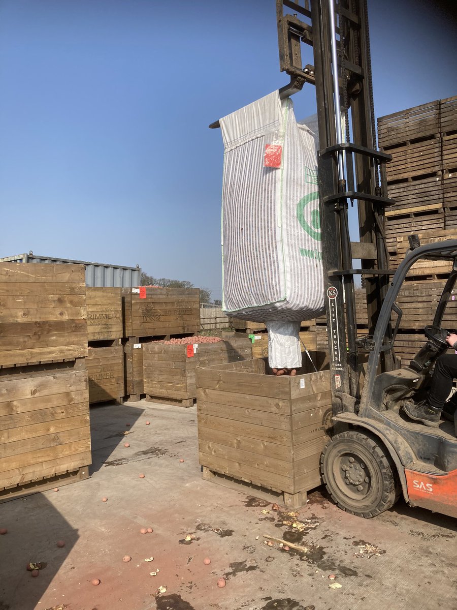 That time of year again! Seed has started to arrive a couple more weeks and they’ll be getting planted! 🥔🥔🚜🚜 #farming #planting22