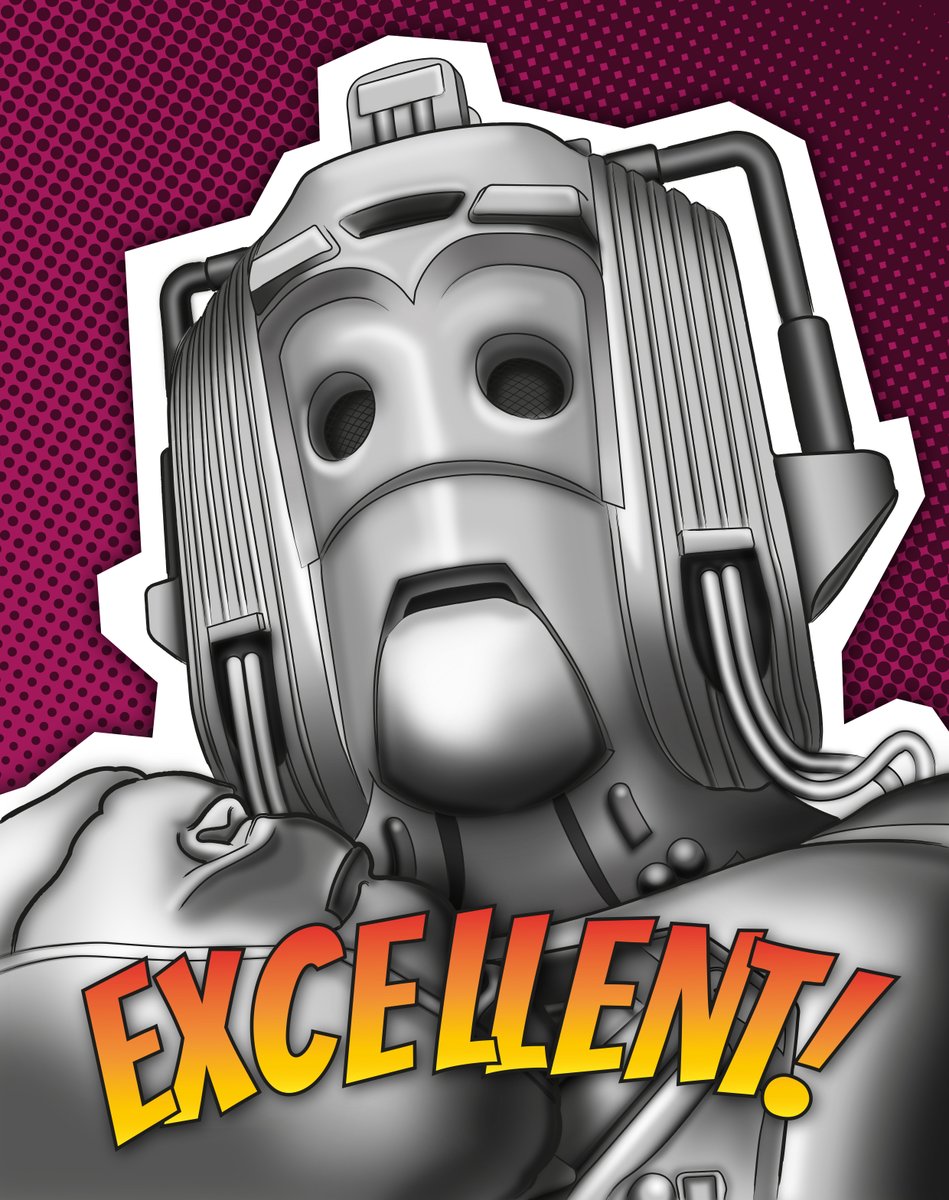 'Excellent!' A 1980s David Banks #Cyberleader from #Earthshock. The best #cybermen design. My first illustration for a while, and slight change of style. #doctorwho #doctorwhofanart #illustration #digitalart #cyberman #classicdoctorwho #5thdoctor #davo