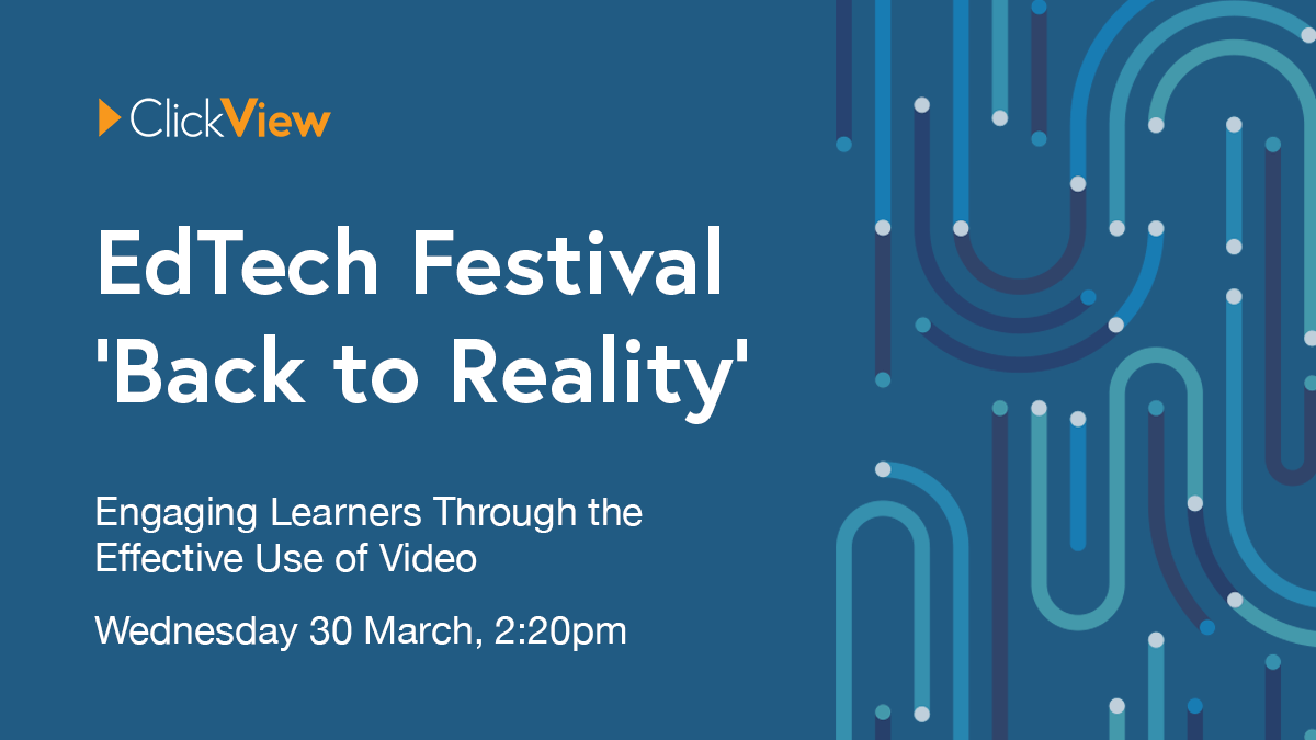 ClickView's advisors <a href="/I_AM_LEARNING/">I am Learning</a> and <a href="/4321bev/">Beverley McCormick</a> have yet another exciting presentation coming up! They will be presenting a session at EdTech Festival about engaging learners through the effective use of video.

Register today so you don's miss out! bit.ly/3Dc5hgg