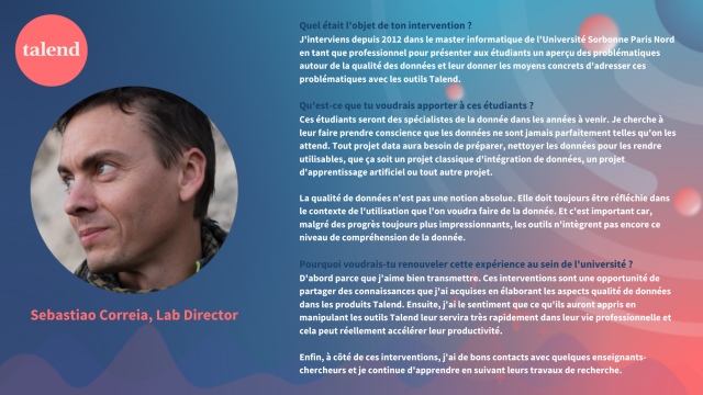 Hear directly from Sebastiao Correia, Lab Director here at #TeamTalend, on why it's so important for us to share our skills with our Students and #TalendInterns regularly. #talend #wevaluepeople #nextgeneration #WEAREHIRING