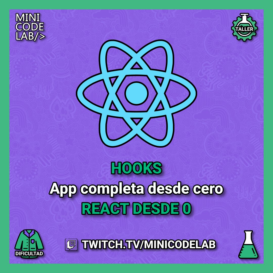 minicodelab's tweet image. ¡Buenos días MiniCoders 👋!
Hoy empezamos con la fase final del TALLER de REACT desde CERO, crearemos una APP completa con todo lo que hemos visto en todos los streams anteriores durante las próximas 3 sesiones.
A las 20:30 en twitch.tv/minicodelab 🚀
¡NO PODÉIS FALTAR!