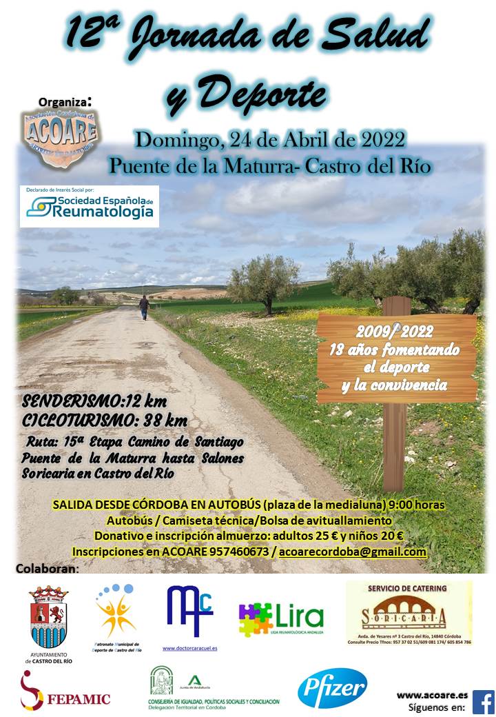 federacionLIRA's tweet photo. Los compañeros de #Acoare vuelven a organizar una Jornada de Salud y Deporte. Está programada para el próximo 24 de abril.
Compartimos el cartel del evento donde viene toda la información. https://t.co/DYu17IJN9m