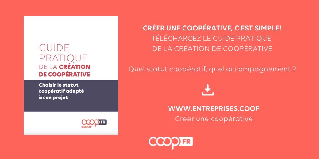 Le modèle #coopératif est moderne, porteur d’avenir, de réponses aux attentes de la société en quête d’une économie plus responsable.

Entrepreneurs, salariés, consommateurs, habitants, ou citoyens, regroupez-vous en #coopérative!
Guide pratique⤵️
bit.ly/3i28ghw