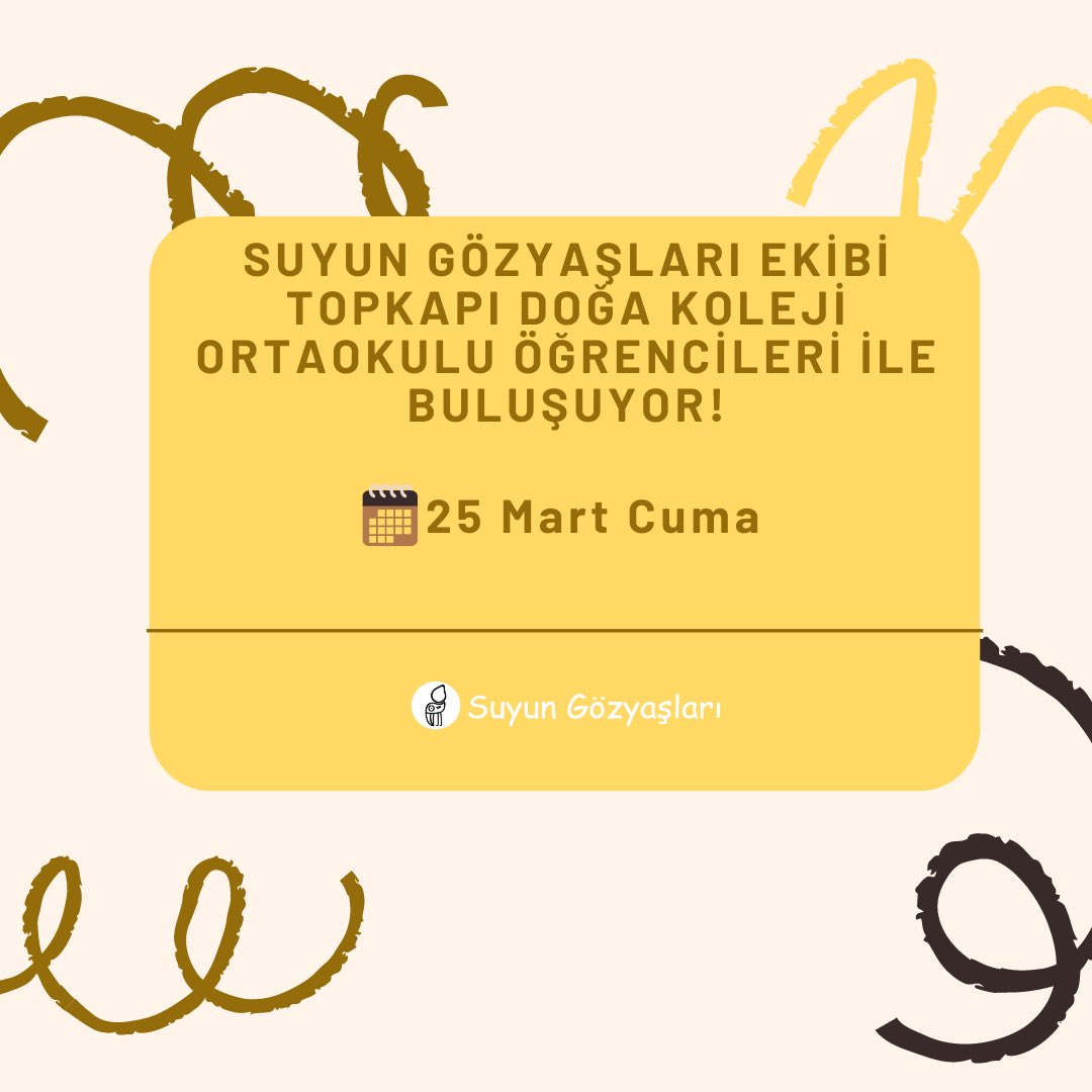 Suyun Gözyaşları Ekibi olarak cuma günü Topkapı Doğa Koleji Ortaokulu öğrencileri ile buluşuyoruz 🥳